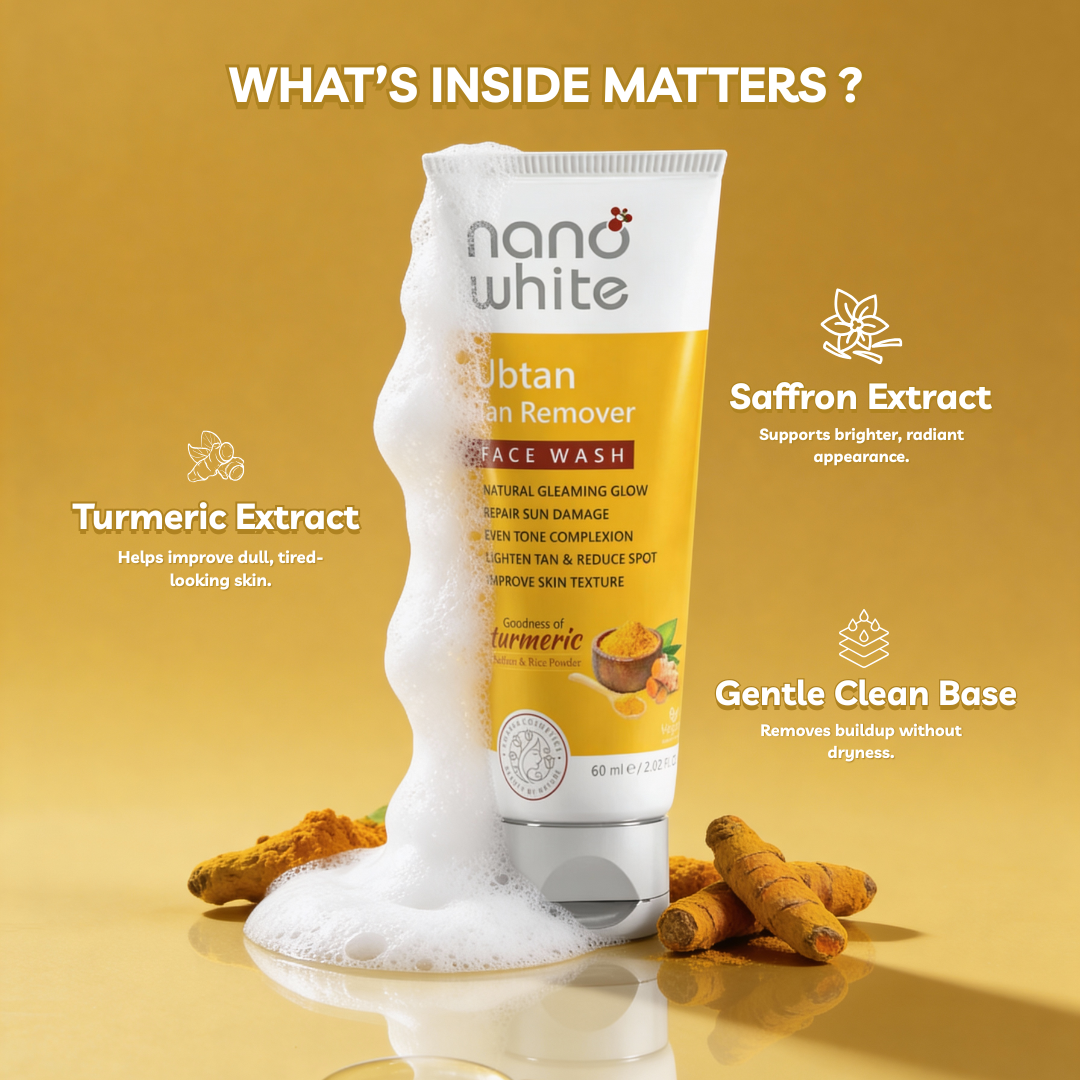 Natural Glow Ubtan Face Wash with Turmeric and Saffron for Tan Removal