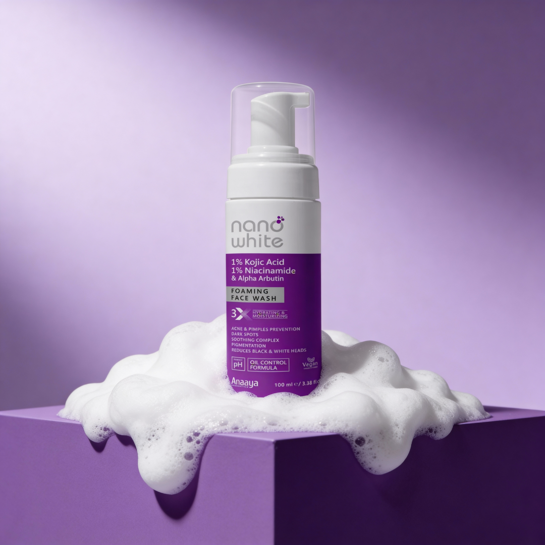 Nano White 1% Kojic Acid, 1 % Niacinamide & Alpha Arbutin |Acne Pimple|Dark Spot|Lightening Brightening Pigmentation Foaming Face wash 100 ml