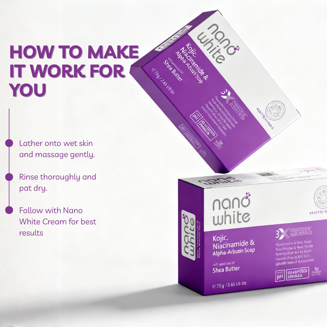 Nano White Soap Pack of 3 | Kojic Acid, Niacinamide & Alpha Arbutin