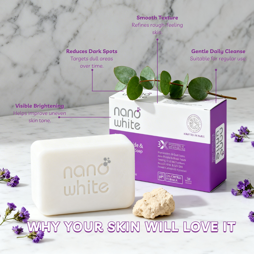Nano White Soap Pack of 3 | Kojic Acid, Niacinamide & Alpha Arbutin