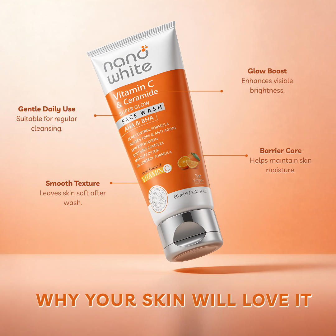 Vitamin C Face Wash with AHA and BHA for Acne Control