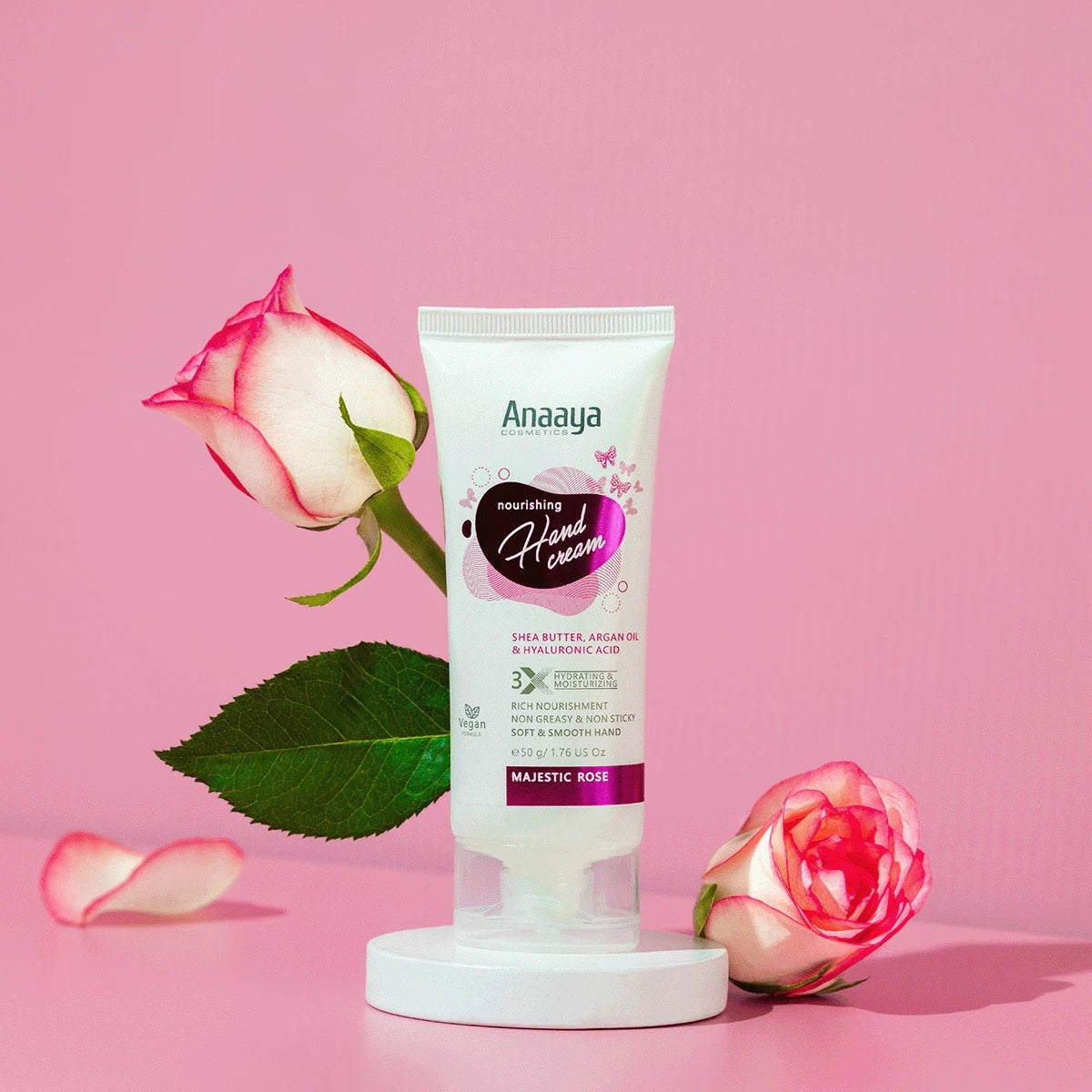 Nourishing Hand Cream | Majestic Rose | with Shea Butter, argan Oil & Hyaluronic Acid 50 g