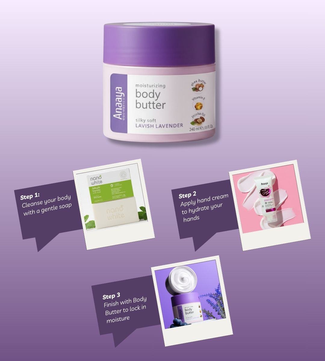 Lavender Body Butter with Jojoba Oil and Cocoa Butter