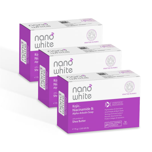 Nano White Soap Pack of 3 | Kojic Acid, Niacinamide & Alpha Arbutin