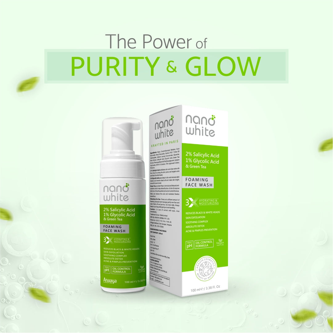 2% Salicylic + 1% Glycolic & Green Tea Foaming Face Wash