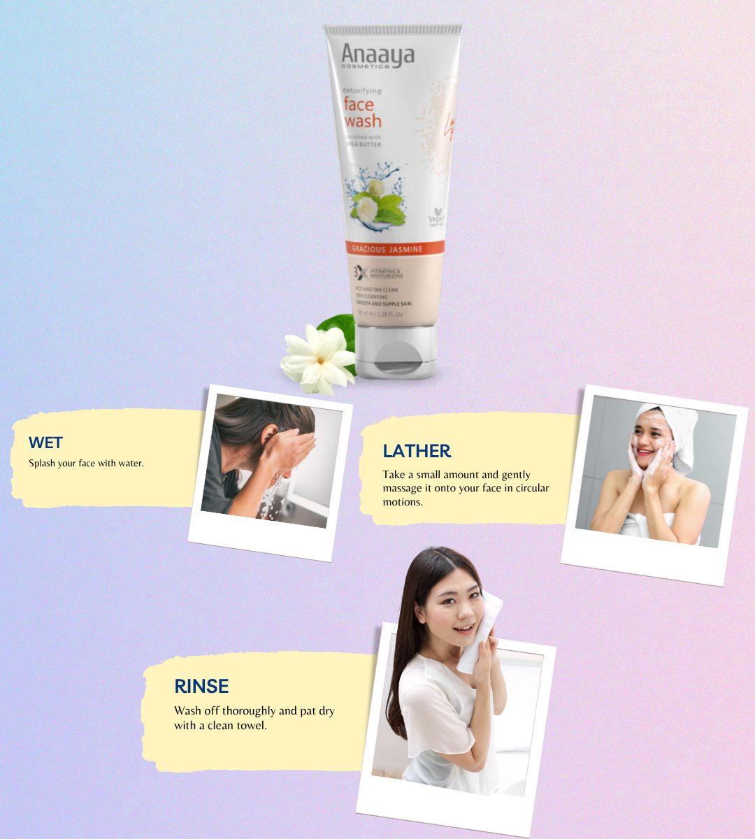 Jasmine Face Wash with Shea Butter for Gentle Detox