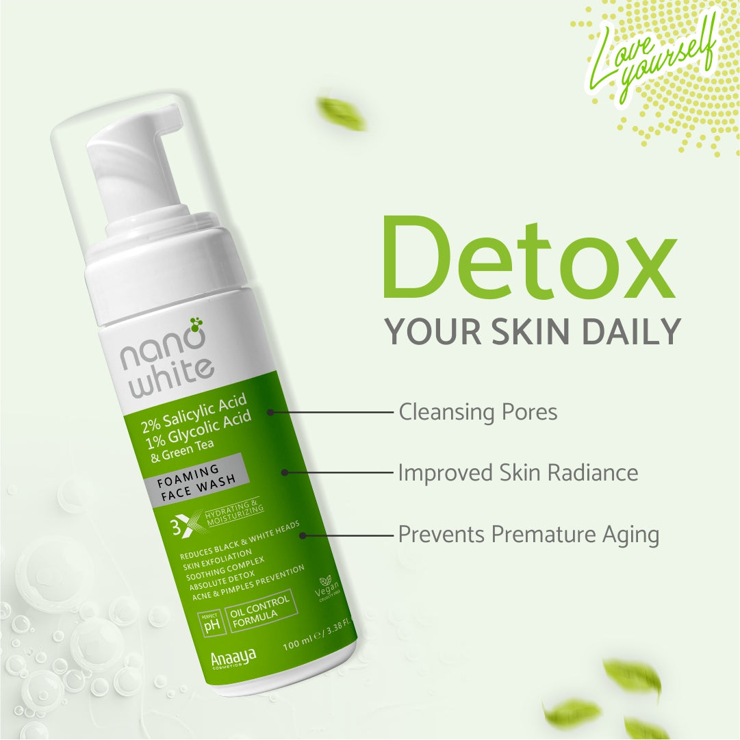 2% Salicylic + 1% Glycolic & Green Tea Foaming Face Wash