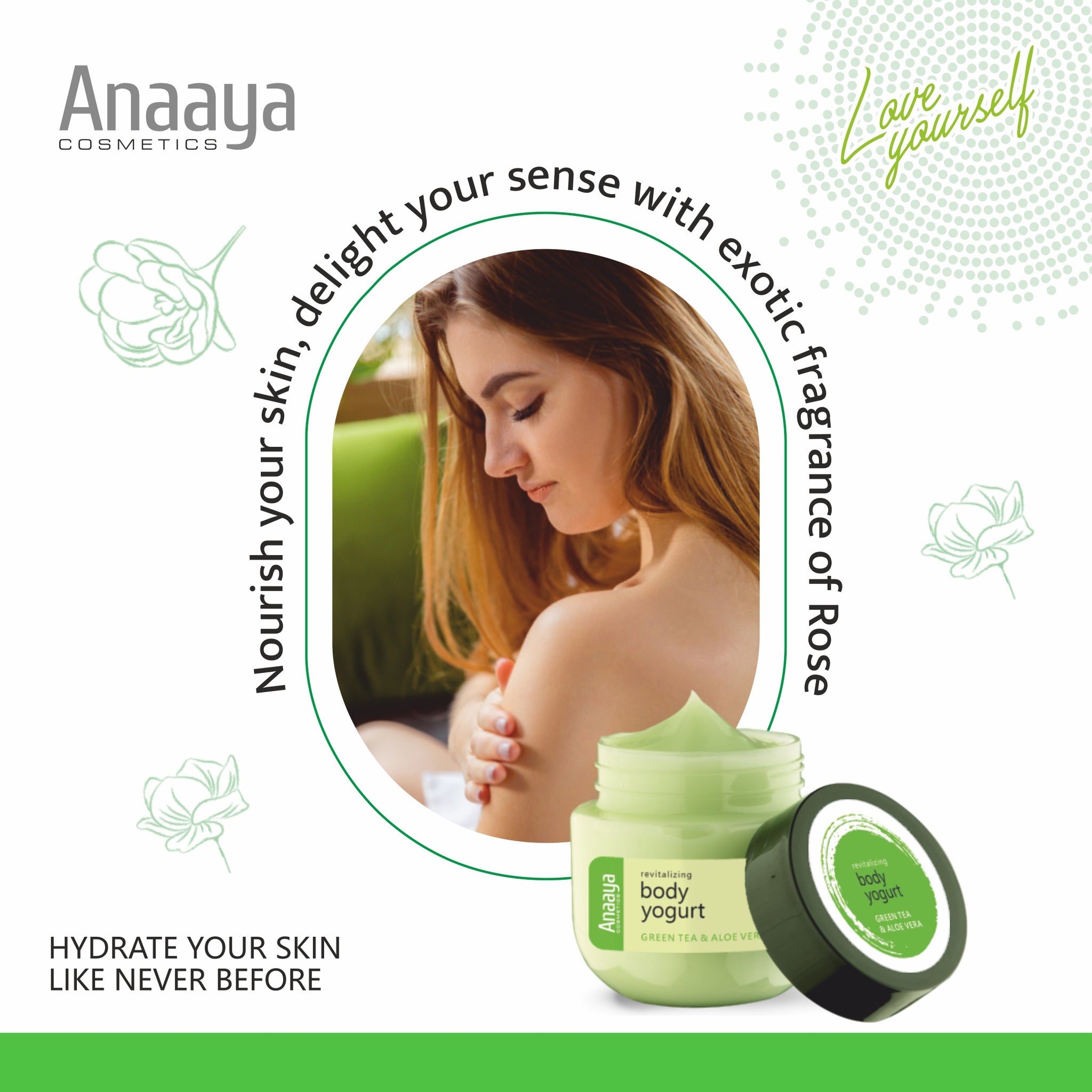 Revitalizing Body Yogurt | Green Tea & Aloe Vera | 3x Hydration & Moisturizing 200ml