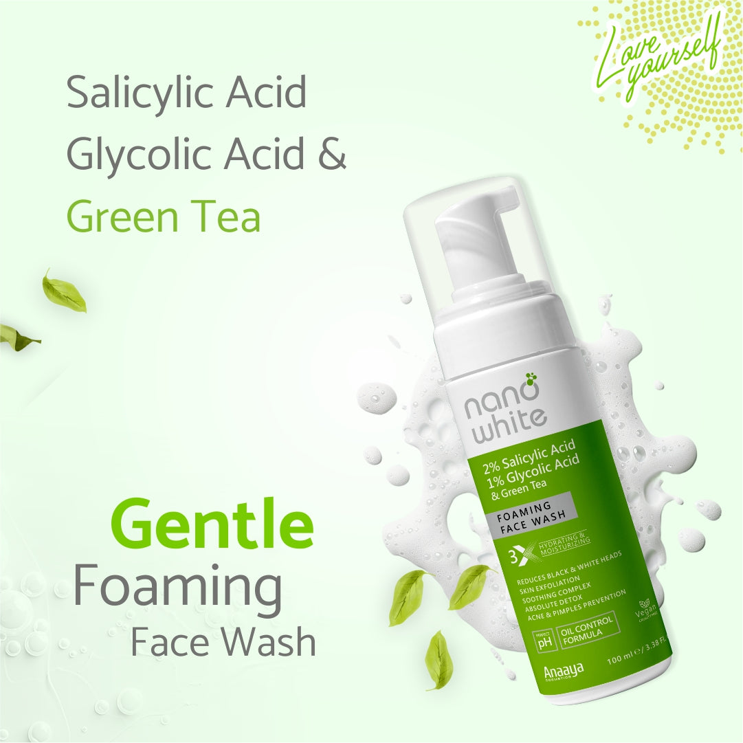 2% Salicylic + 1% Glycolic & Green Tea Foaming Face Wash