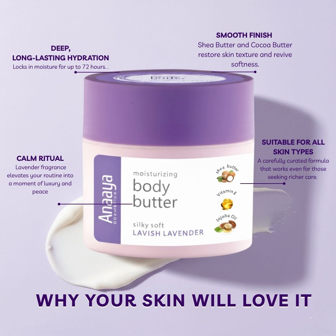 Lavender Body Butter with Jojoba Oil and Cocoa Butter