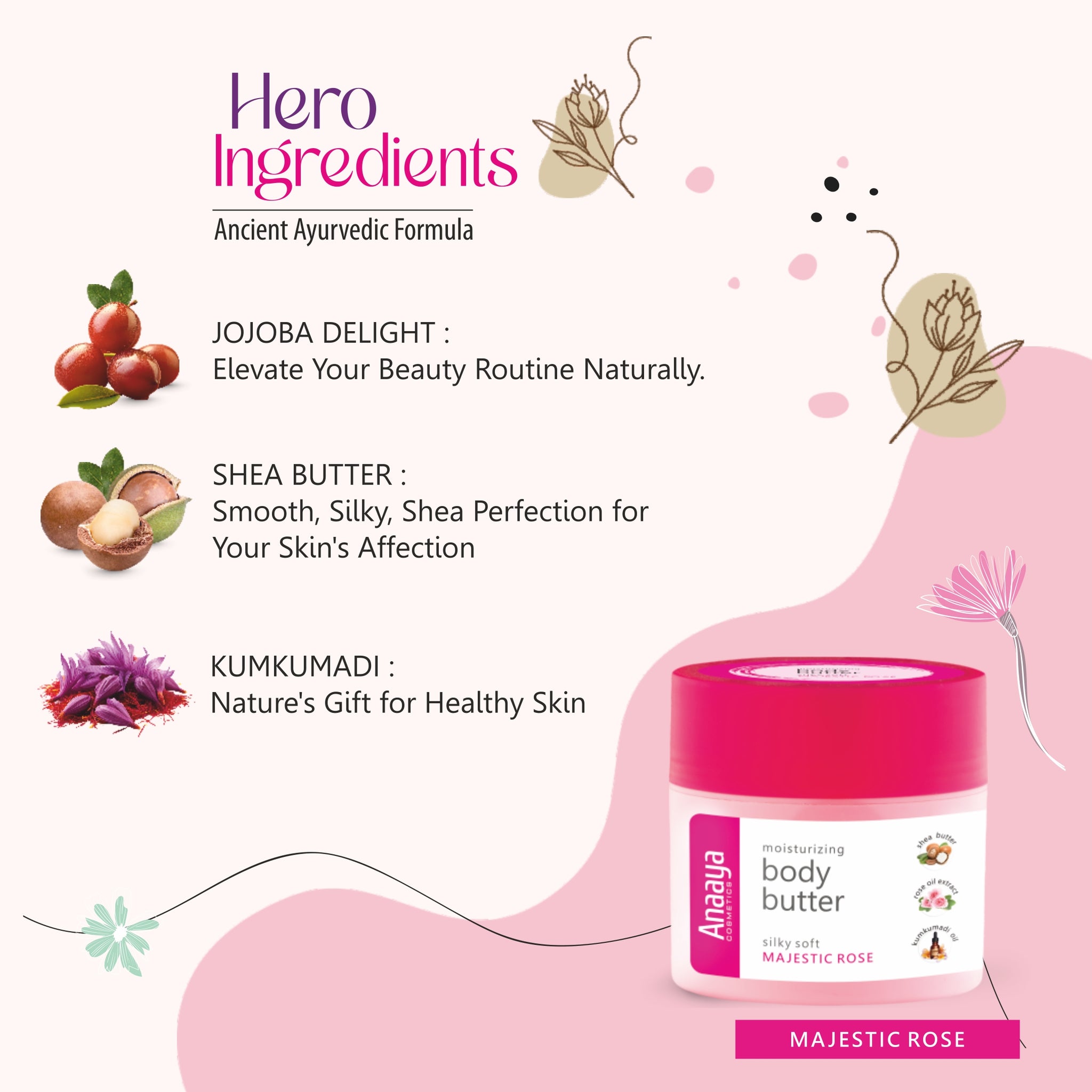Moisturising Body Butter | Silky soft Majestic Rose | 72-Hour Hydration 100 g