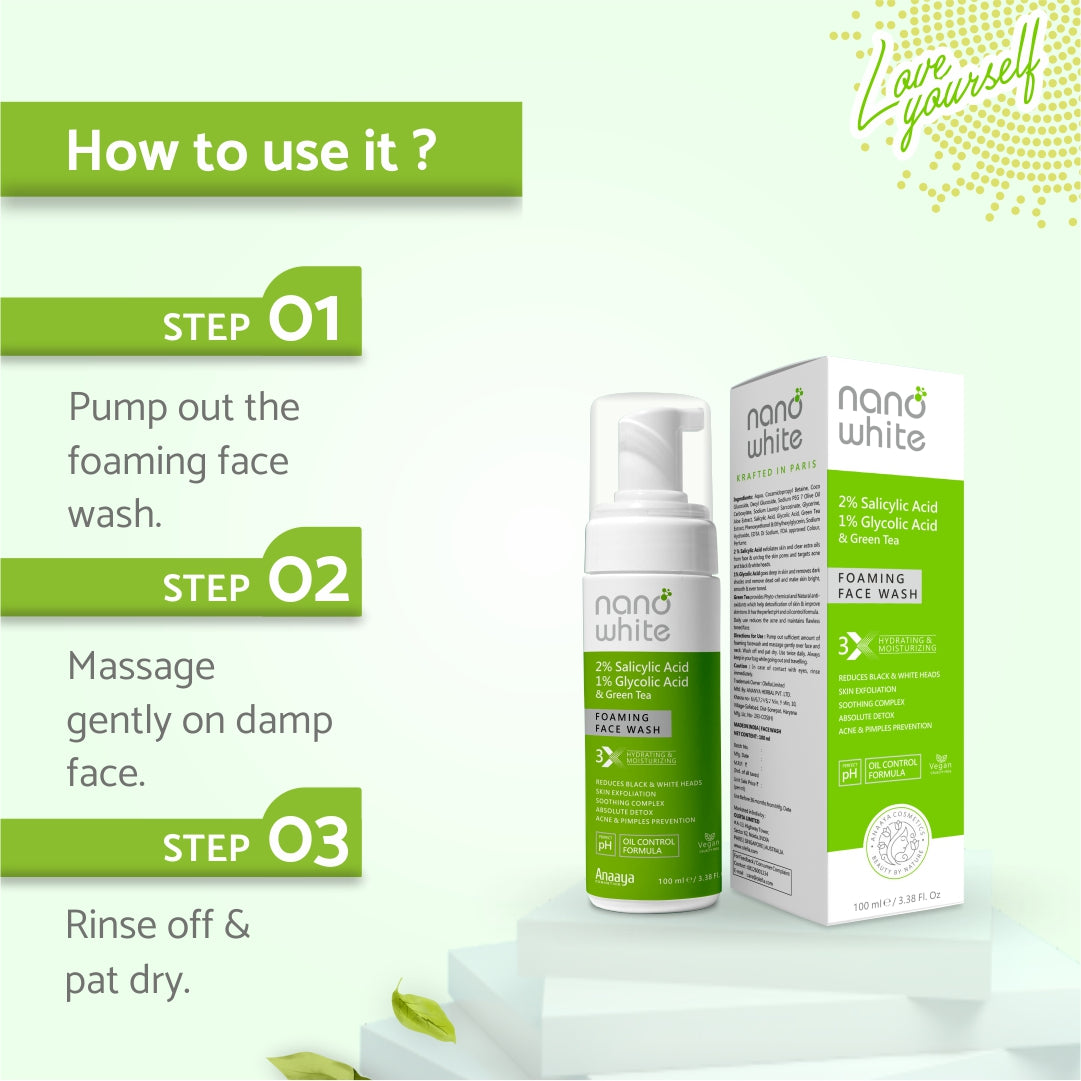 2% Salicylic + 1% Glycolic & Green Tea Foaming Face Wash