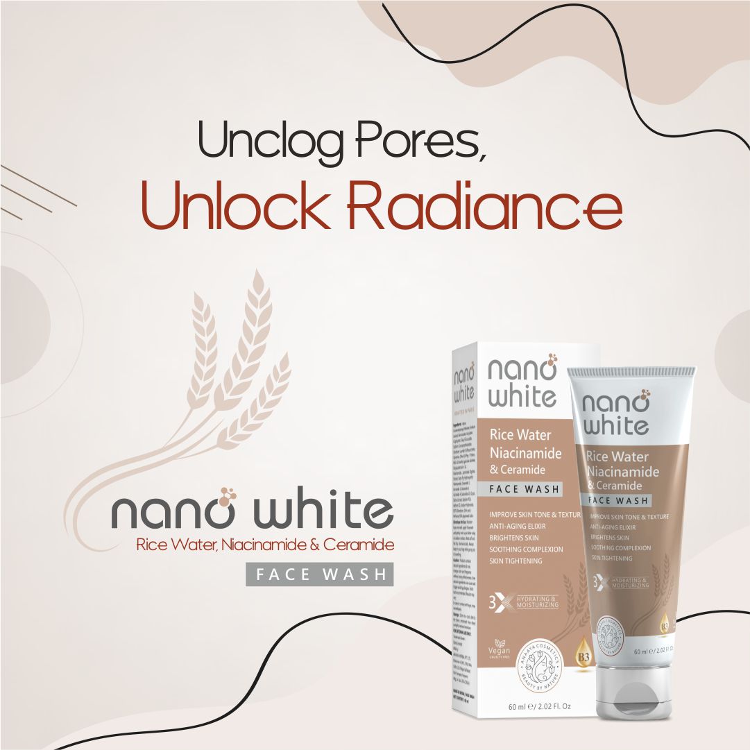 Nano White Creamy Face Wash Combo | 1% kojic Acid + 1% Niacinamide and Rice water + Ceramide Facewash (1 + 1) | Brightens & Repairs Skin