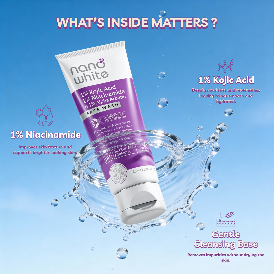 Nano White Face Wash | 1% Kojic Acid and 1% Niacinamide