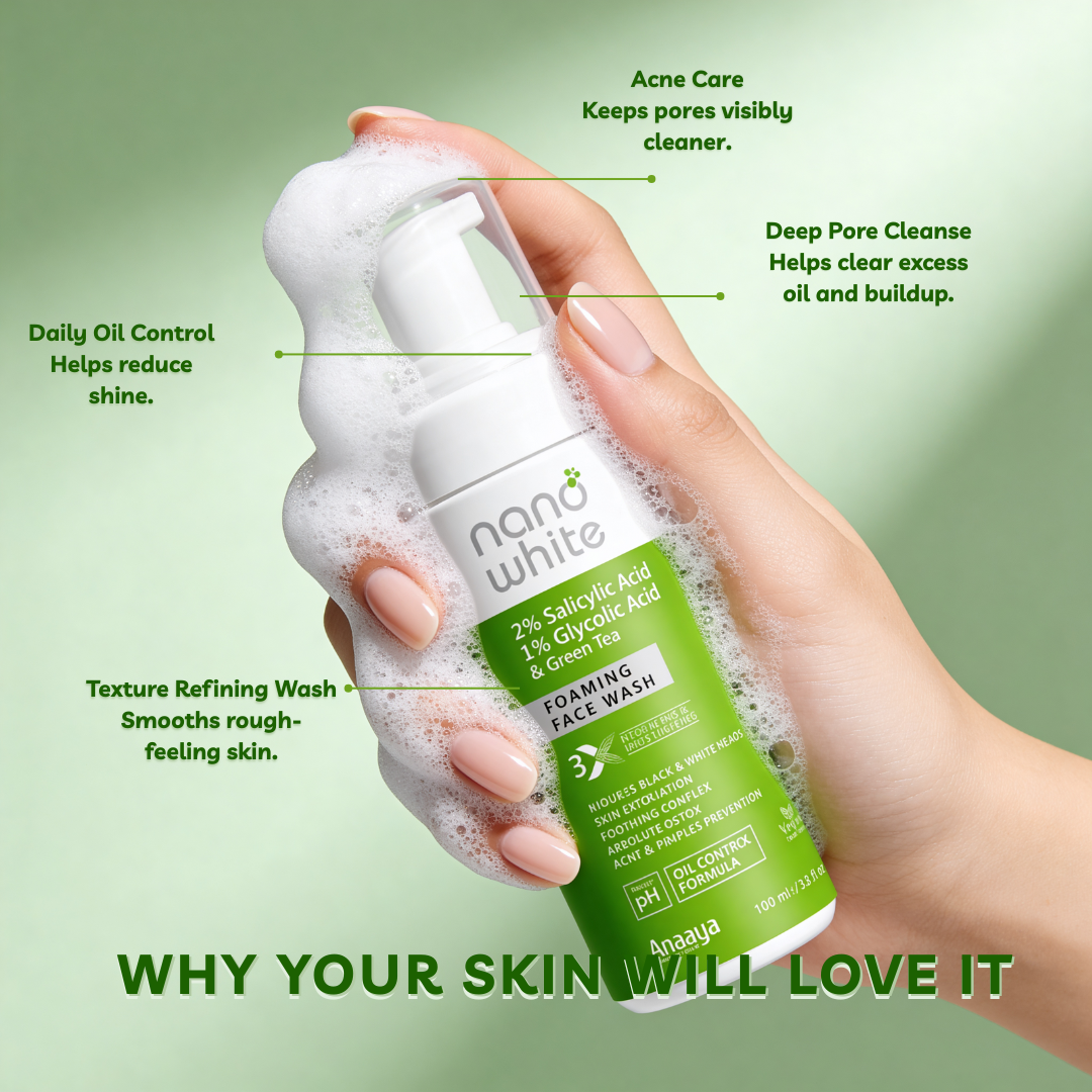 2% Salicylic + 1% Glycolic & Green Tea Foaming Face Wash 100 ml