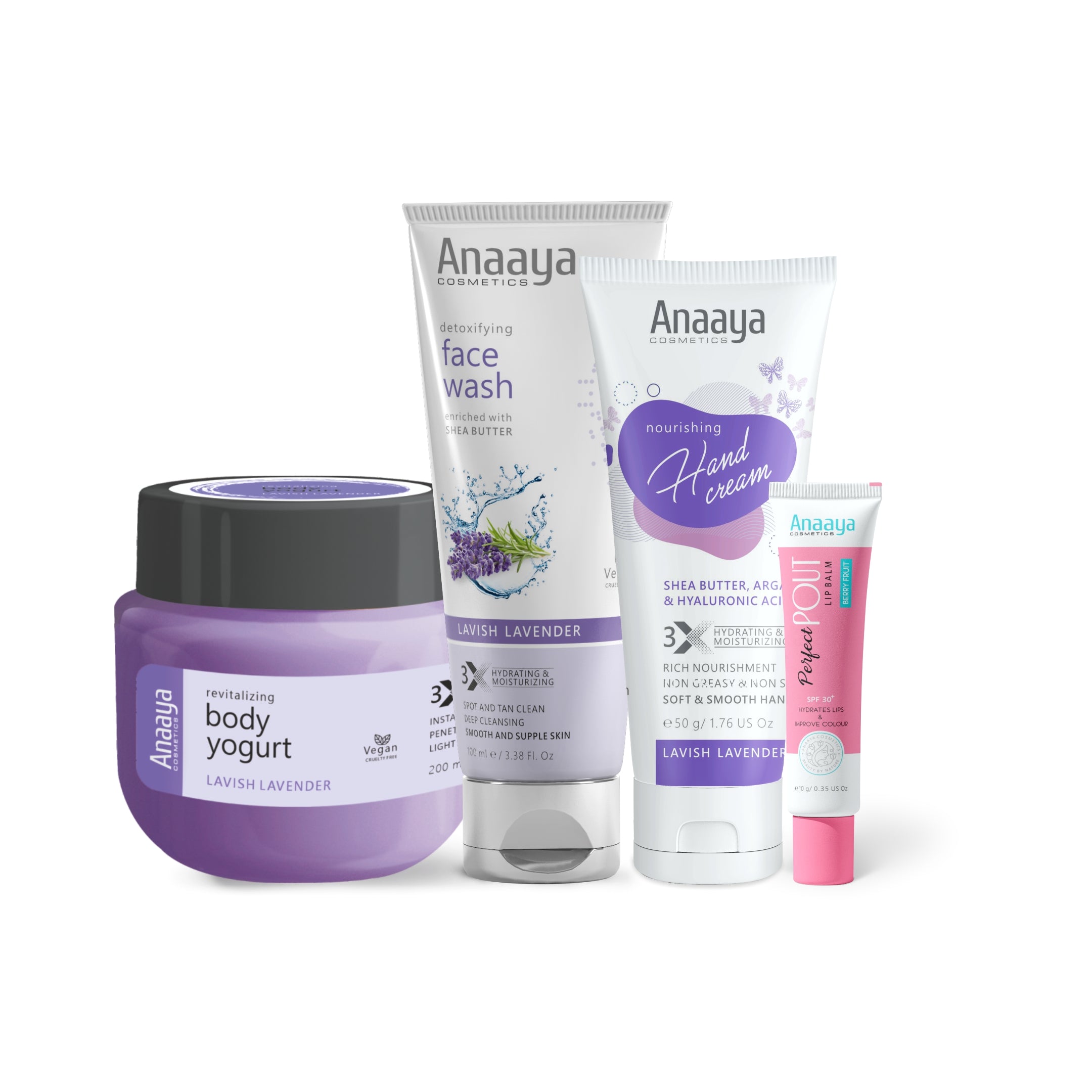 Anaaya Lavish Lavender Soothing Skincare combo Pack – Head-to-Toe Hydration & Protection