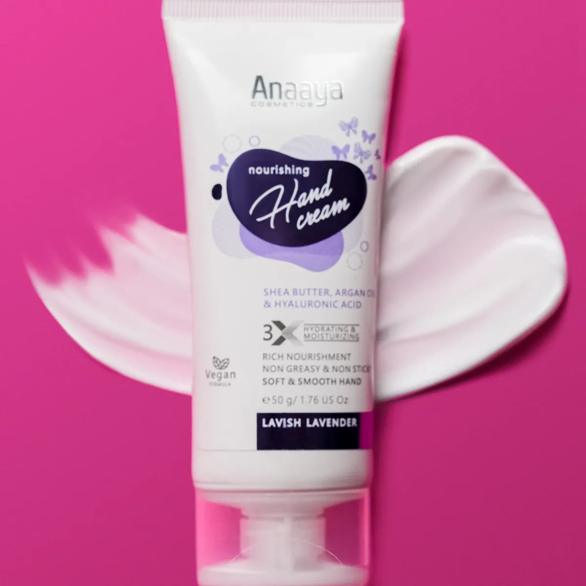 Nourishing Hand Cream |Lavish Lavender | with Shea Butter, argan Oil & Hyaluronic Acid 50 g