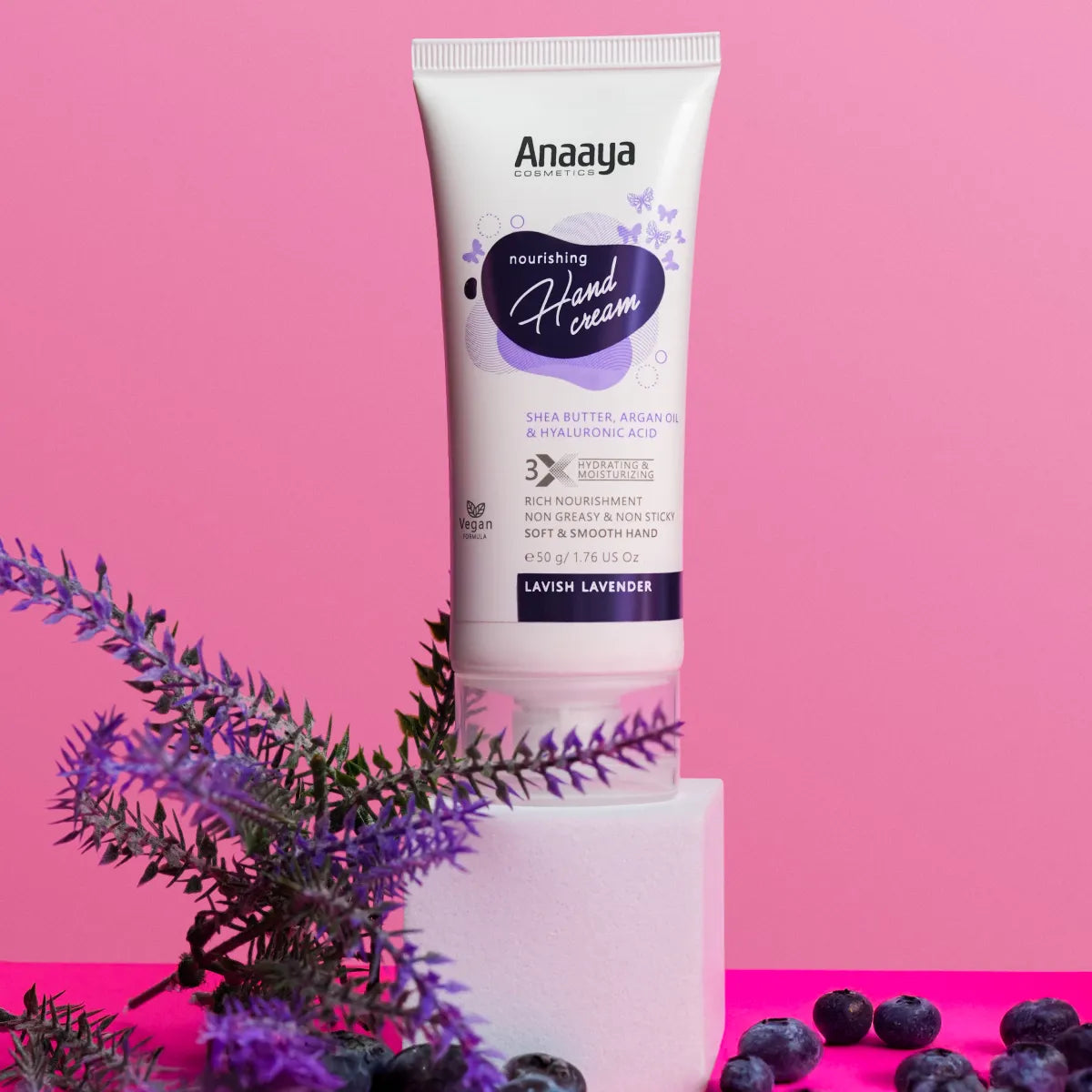 Nourishing Hand Cream |Lavish Lavender | with Shea Butter, argan Oil & Hyaluronic Acid 50 g