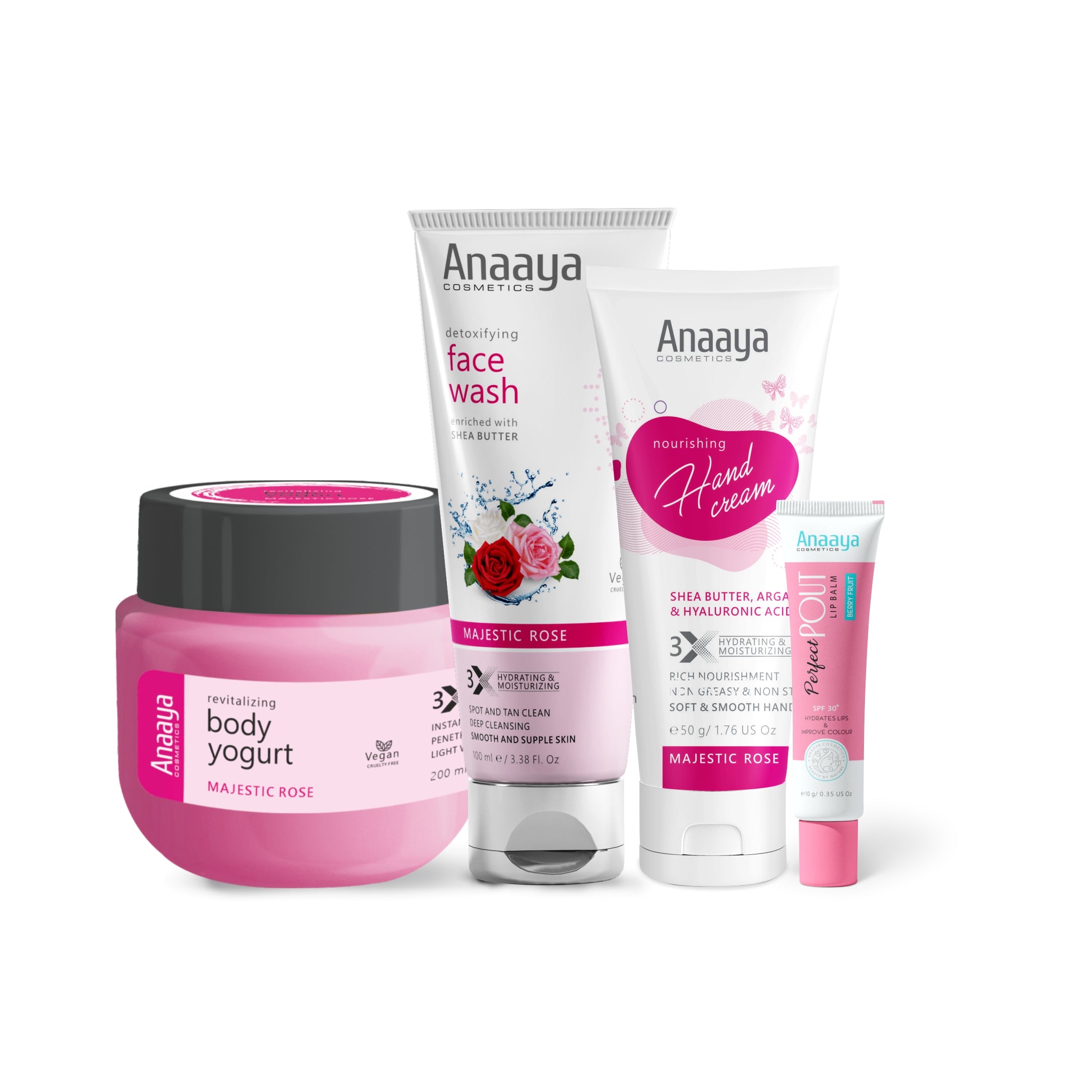 Anaaya Majestic Rose Hydration & Nourishment Combo – Head-to-Toe Skincare Essentials