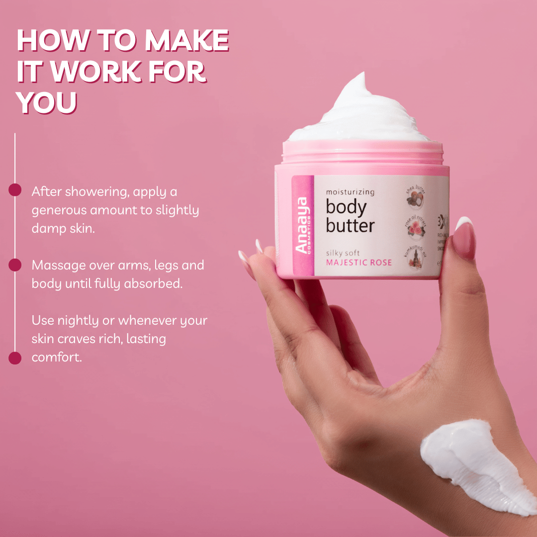 Moisturising Body Butter | Silky soft Majestic Rose | 72-Hour Hydration 100 g