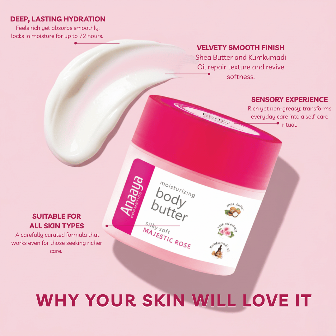 Moisturising Body Butter | Silky soft Majestic Rose | 72-Hour Hydration 100 g
