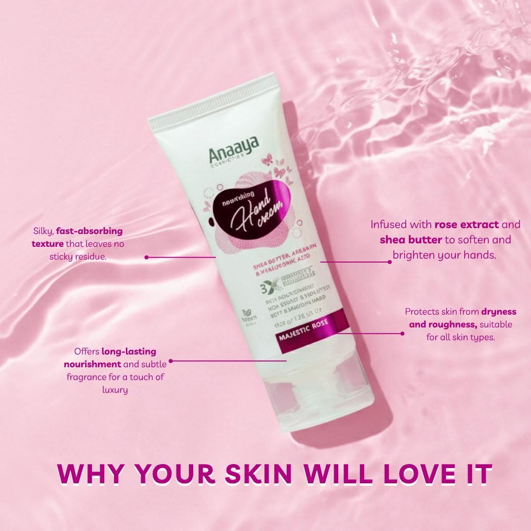 Nourishing Hand Cream | Majestic Rose | with Shea Butter, argan Oil & Hyaluronic Acid 50 g