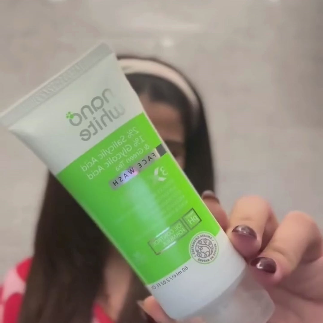 Nano White Face Wash | Oil Control Formula with Salicylic & Glycolic Acid